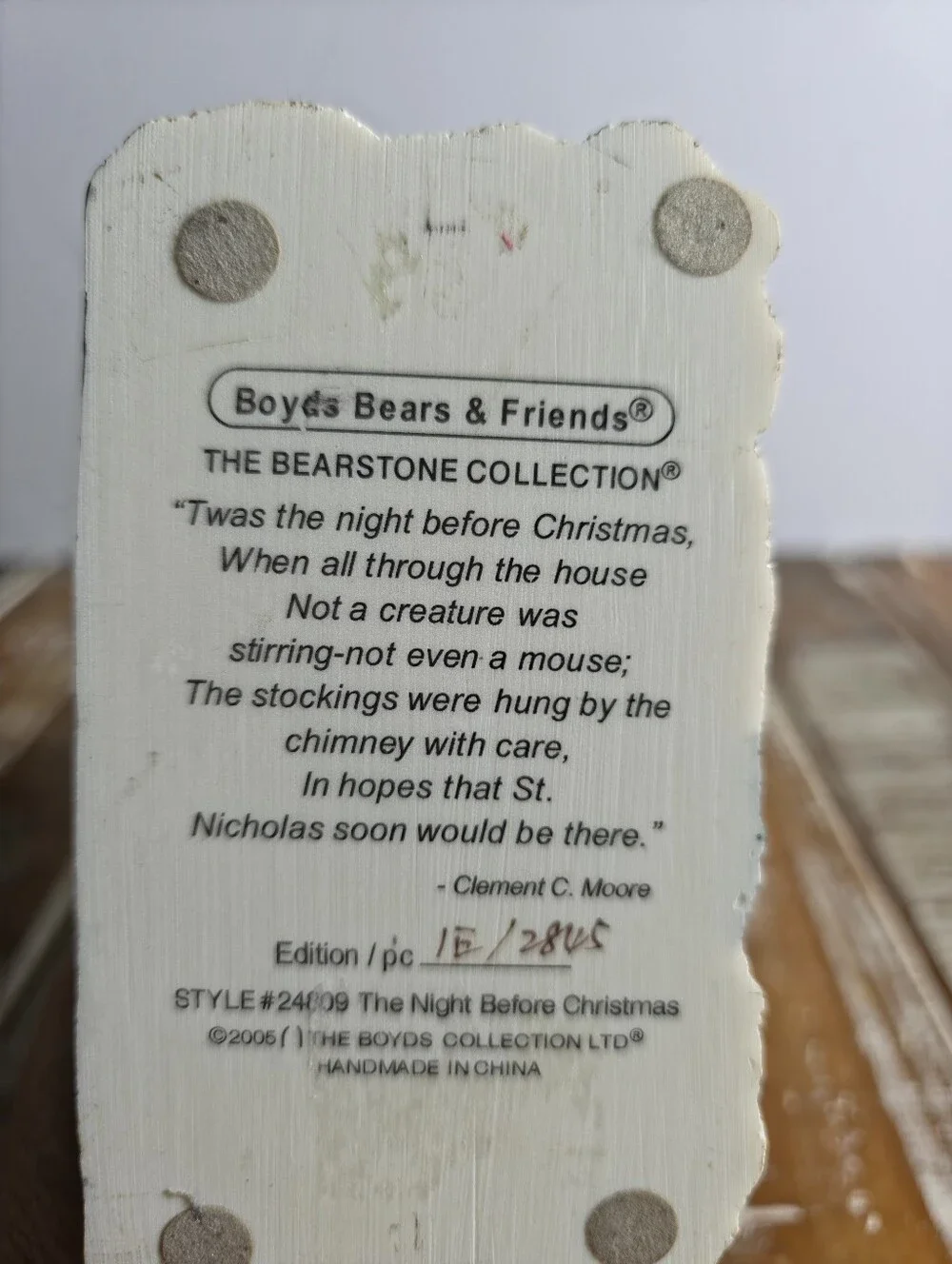 Boyds Bears Miniature Holiday Dollhouse  Cream, Brown, Blue, Yellow 1st Edition